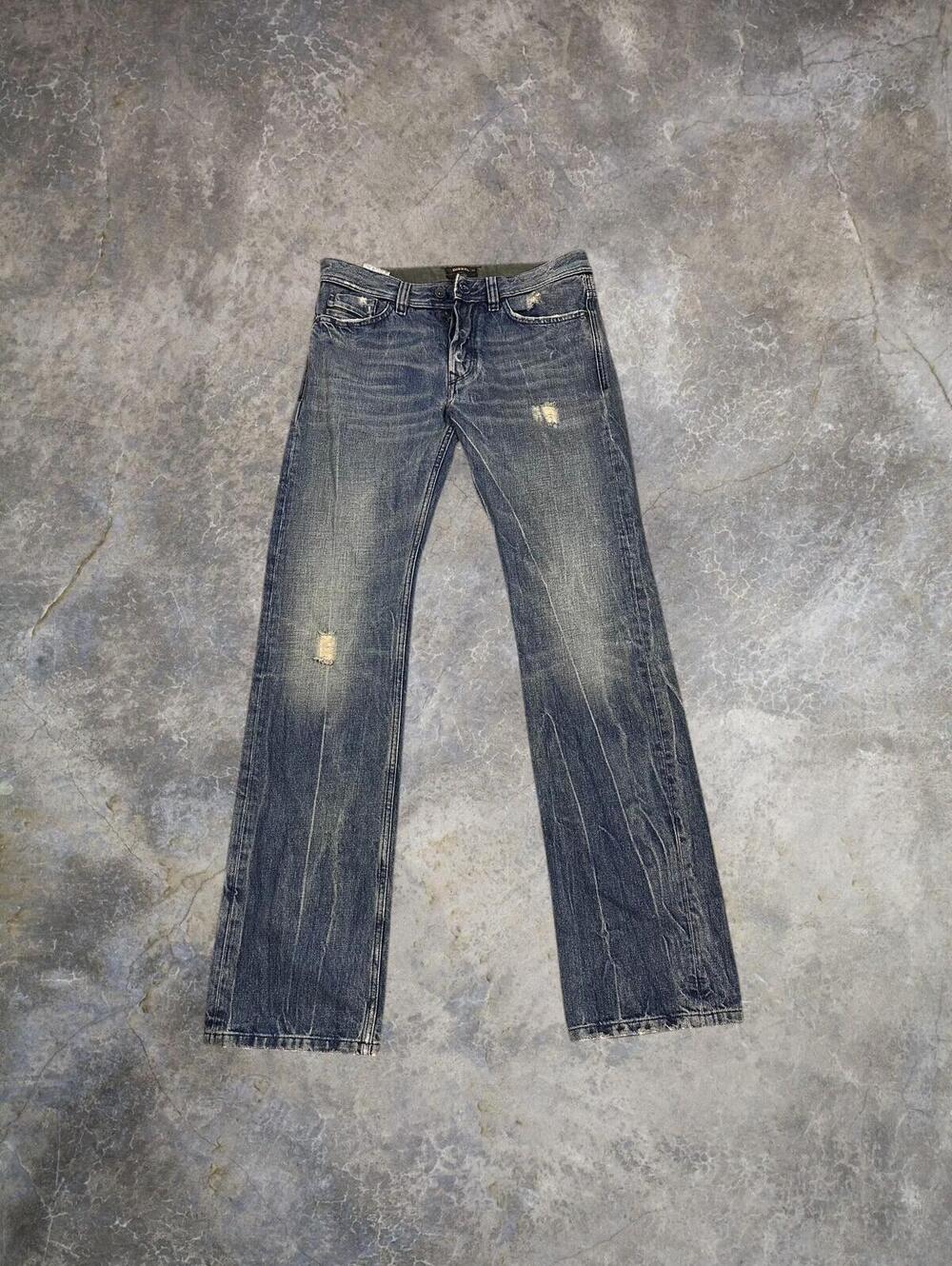 Diesel Black Gold Acid Wash Jeans NWT Blue Distressed Button Fly Sz 29